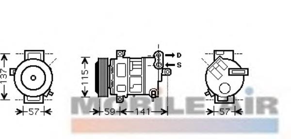 1700K333 VAN Wezel compresor de aire acondicionado