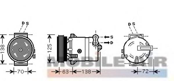 1700K334 VAN Wezel compresor de aire acondicionado