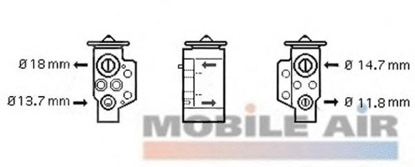 58001243 VAN Wezel válvula de expansión, aire acondicionado