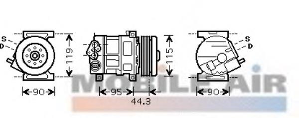 1700K330 VAN Wezel compresor de aire acondicionado