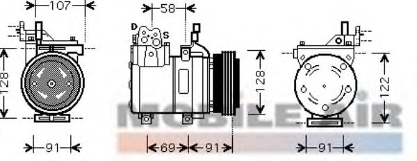 Compresor de aire acondicionado 8200K161 VAN Wezel