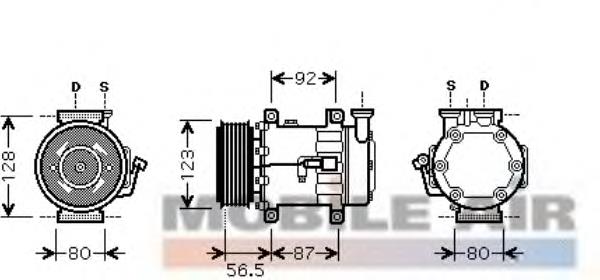 1800K432 VAN Wezel compresor de aire acondicionado