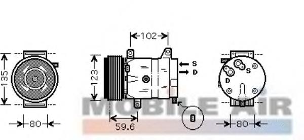 4300K345 VAN Wezel compresor de aire acondicionado