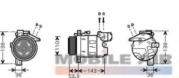 0600K321 VAN Wezel compresor de aire acondicionado