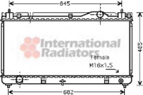 Radiador refrigeración del motor 53002342 VAN Wezel