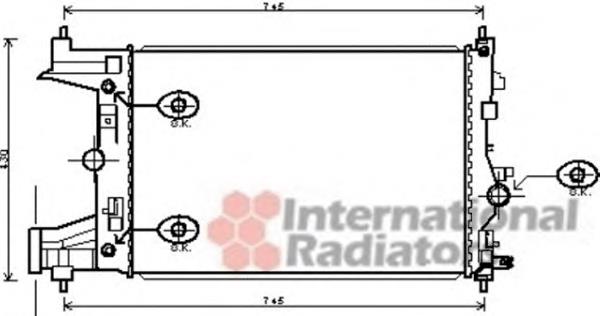 Radiador refrigeración del motor 37002486 VAN Wezel