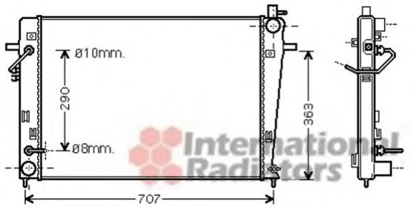 Radiador refrigeración del motor 82002203 VAN Wezel