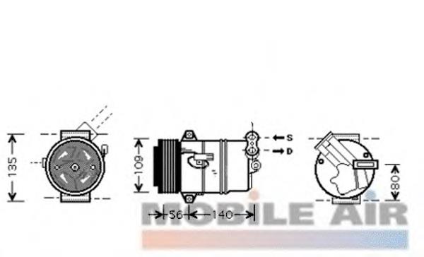 3700K428 VAN Wezel compresor de aire acondicionado