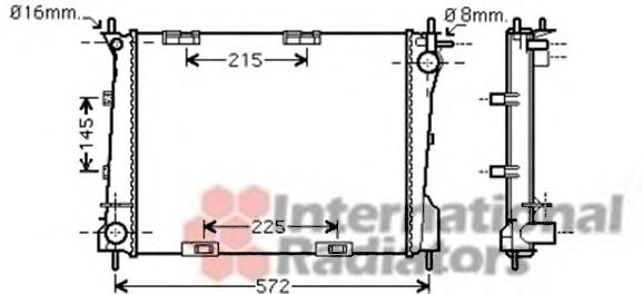 Radiador refrigeración del motor 43002372 VAN Wezel