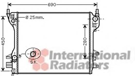 77002040 VAN Wezel radiador refrigeración del motor