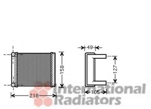 30006385 VAN Wezel radiador de calefacción trasero
