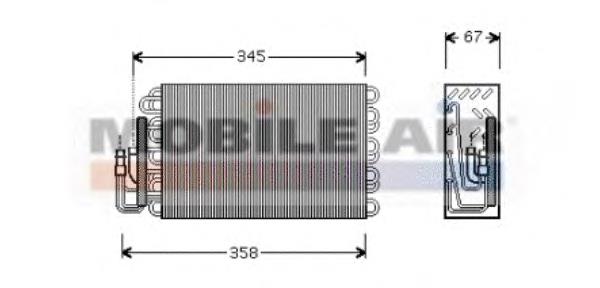 Evaporador, aire acondicionado 0600V272 VAN Wezel