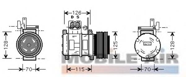 Compresor de aire acondicionado 0600K073 VAN Wezel