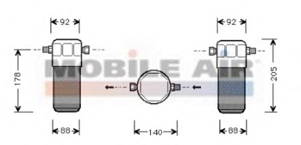 0300D154 VAN Wezel receptor-secador del aire acondicionado