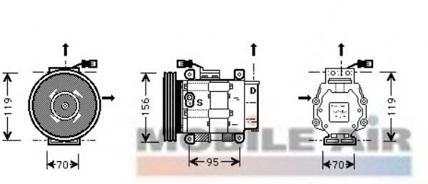 1700K031 VAN Wezel compresor de aire acondicionado