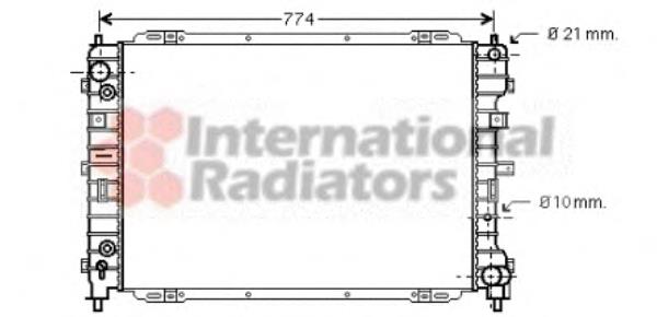 Radiador refrigeración del motor 18002345 VAN Wezel