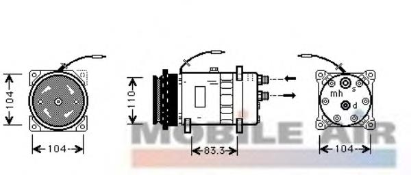 Compresor de aire acondicionado 1700K064 VAN Wezel