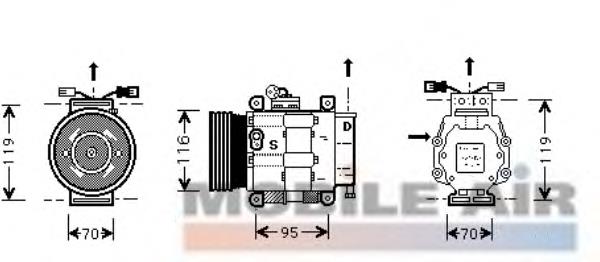 Compresor de aire acondicionado 1700K081 VAN Wezel