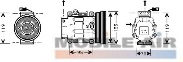 1700K041 VAN Wezel compresor de aire acondicionado