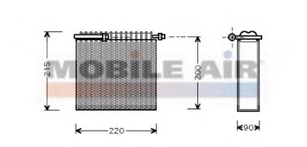 Evaporador, aire acondicionado 1700V104 VAN Wezel