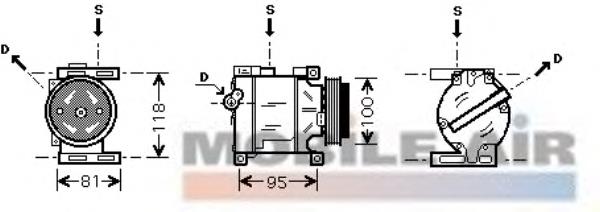 1700K090 VAN Wezel compresor de aire acondicionado