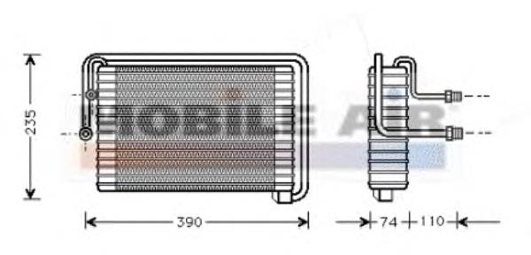 1700V021 VAN Wezel evaporador, aire acondicionado