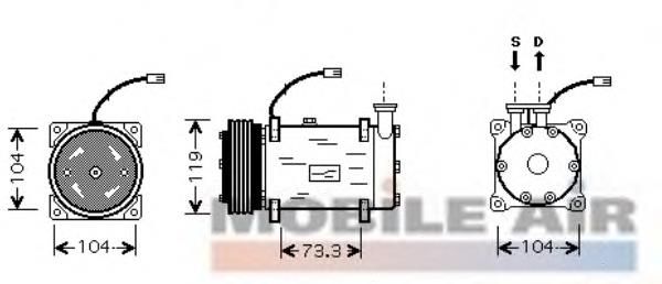 0900K030 VAN Wezel compresor de aire acondicionado