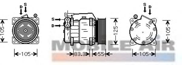 0100K090 VAN Wezel compresor de aire acondicionado