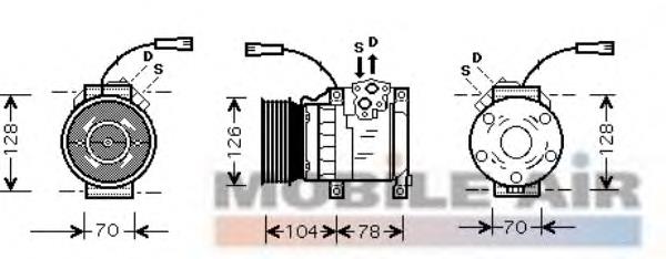 Compresor de aire acondicionado 0200K168 VAN Wezel