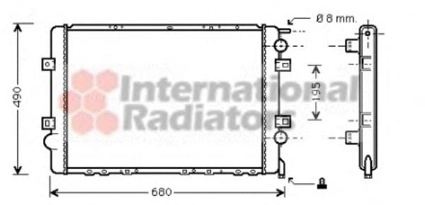 Radiador refrigeración del motor 43002299 VAN Wezel