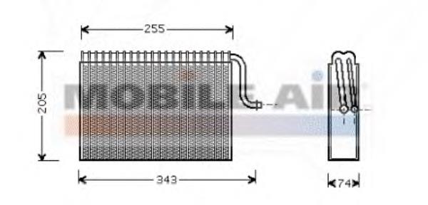 Evaporador, aire acondicionado 3700V171 VAN Wezel