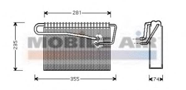 Evaporador, aire acondicionado 3700V167 VAN Wezel