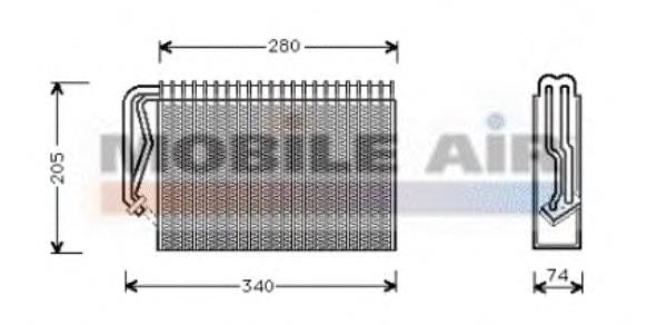 Evaporador, aire acondicionado Opel Astra F (51, 52)