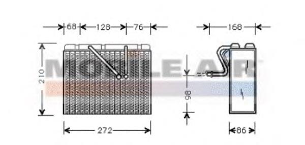 3700V300 VAN Wezel evaporador, aire acondicionado