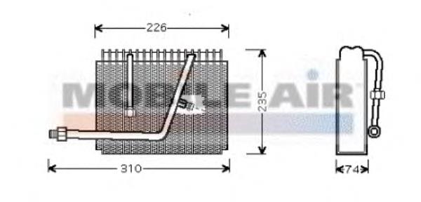 Evaporador, aire acondicionado 3700V320 VAN Wezel