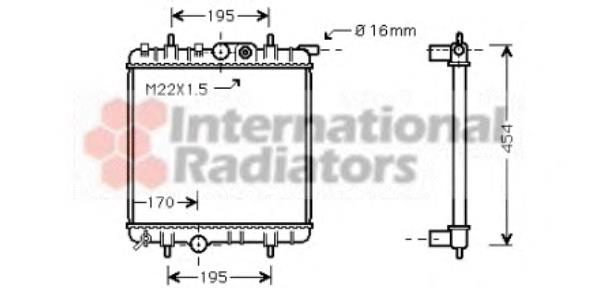 40002243 VAN Wezel radiador refrigeración del motor