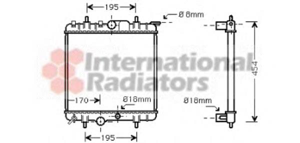 Radiador refrigeración del motor 40002224 VAN Wezel