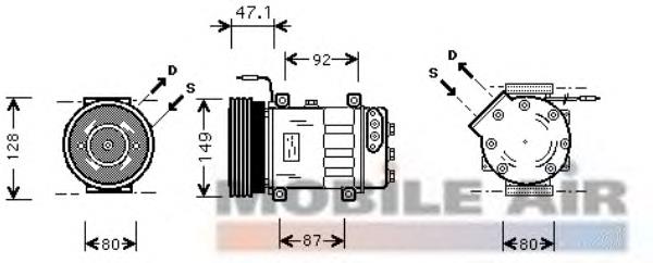 Compresor de aire acondicionado 4300K106 VAN Wezel