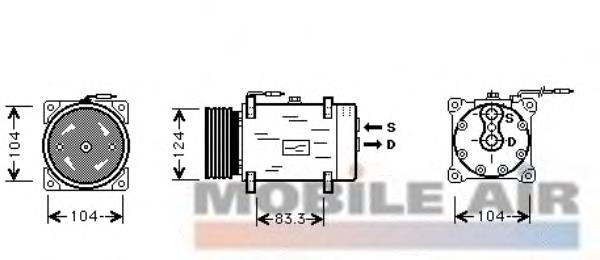 Compresor de aire acondicionado 4300K244 VAN Wezel