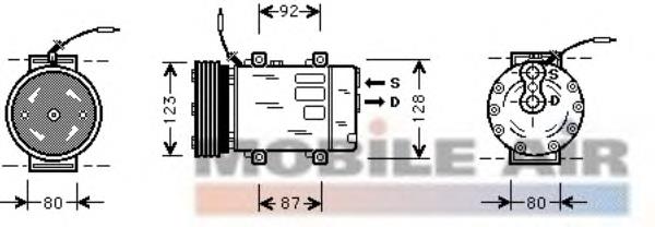 4300K243 VAN Wezel compresor de aire acondicionado