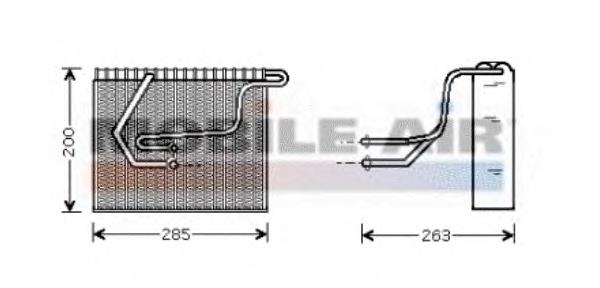 Evaporador, aire acondicionado 4300V100 VAN Wezel