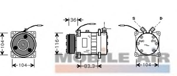 Compresor de aire acondicionado 4300K318 VAN Wezel