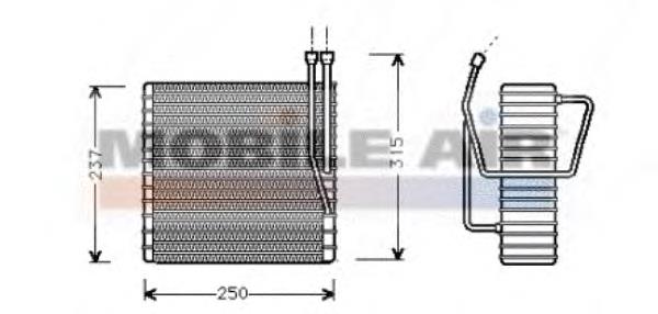 Evaporador, aire acondicionado 2100V009 VAN Wezel