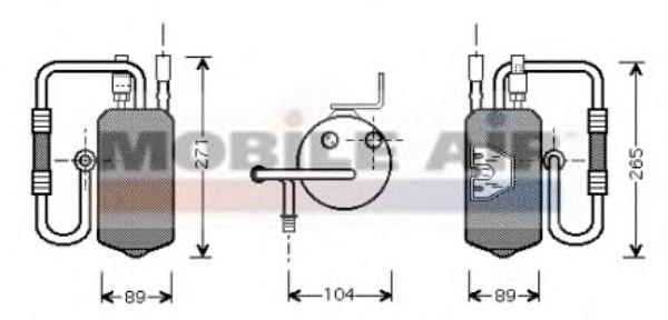 Receptor-secador del aire acondicionado 1800D349 VAN Wezel