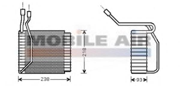 1800V110 VAN Wezel evaporador, aire acondicionado