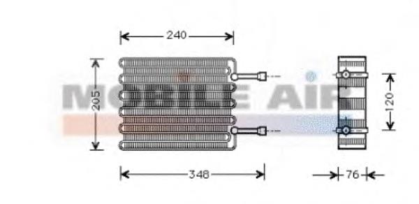 1800V022 VAN Wezel evaporador, aire acondicionado