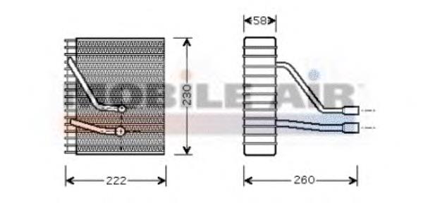 1800V330 VAN Wezel evaporador, aire acondicionado