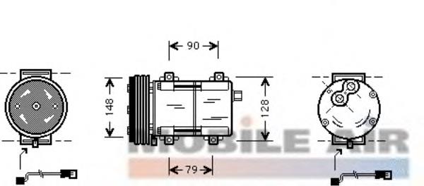 1800K283 VAN Wezel compresor de aire acondicionado