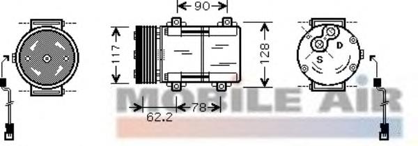 1800K285 VAN Wezel compresor de aire acondicionado