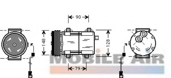 1800K277 VAN Wezel compresor de aire acondicionado